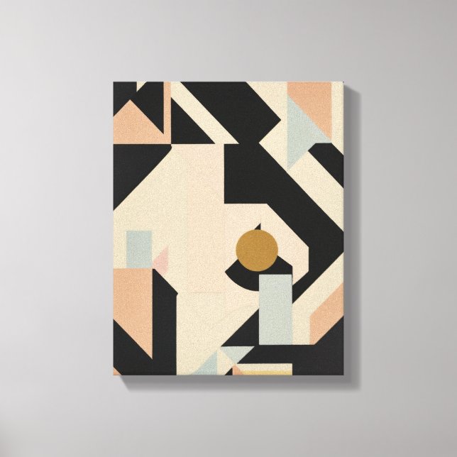 Geometric Shapes Modern Colourful Wrapped Art Canv Canvas Print (Front)