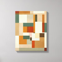 Geometric Shapes Modern Colourful Wrapped Art Canv
