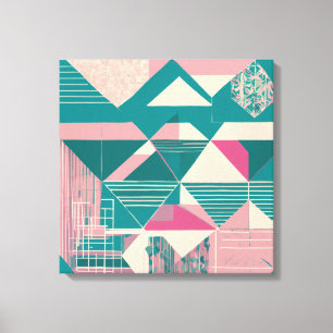 Geometric Shapes Modern Colourful Wrapped Art Canv Canvas Print