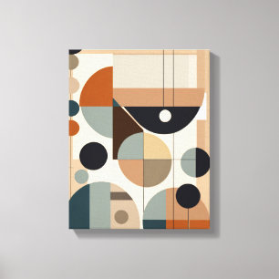 Geometric Shapes Modern Colourful Wrapped Art Canv Canvas Print