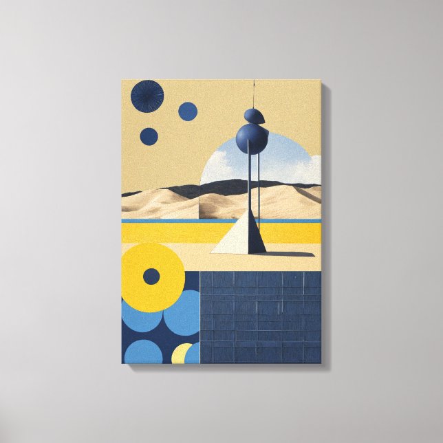Geometric Shapes Modern Colourful Wrapped Art Canv Canvas Print (Front)