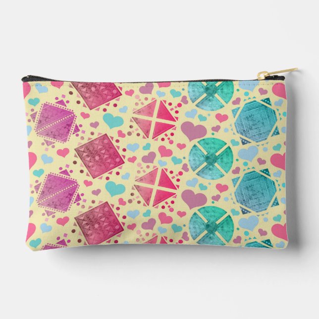 Geometric Shapes on Yellow Accessory Pouch (Back)