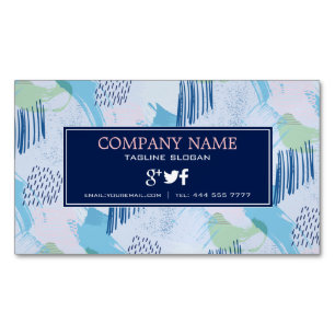 Geometric Shapes Pattern Magnetic Business Card