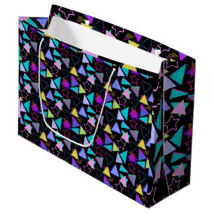 Geometric Shapes Pattern Vintage Style 01.bwx4 Large Gift Bag