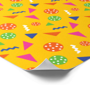 Geometric Shapes Retro Colours Party Vibes Colourf Poster