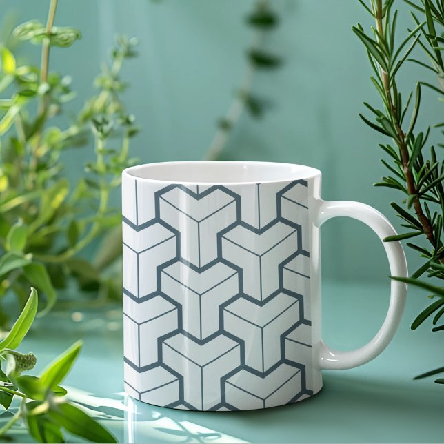 Geometric Shapes Seamless Pattern Coffee Mug (mugs and cups)