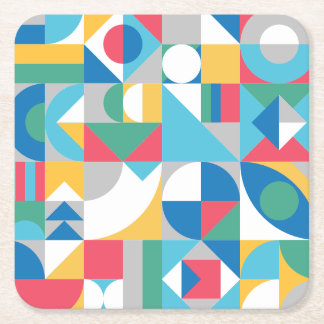 Geometric Shapes Square Paper Coaster