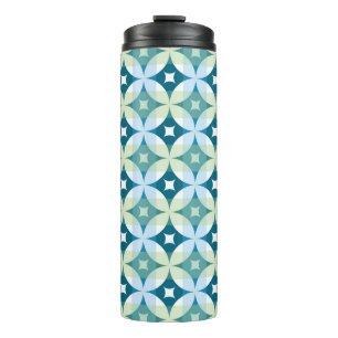 Geometric shapes, vintage abstract wallpaper. thermal tumbler