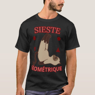 Geometric Siesta – Funny Cat Relaxing Geometry Tee