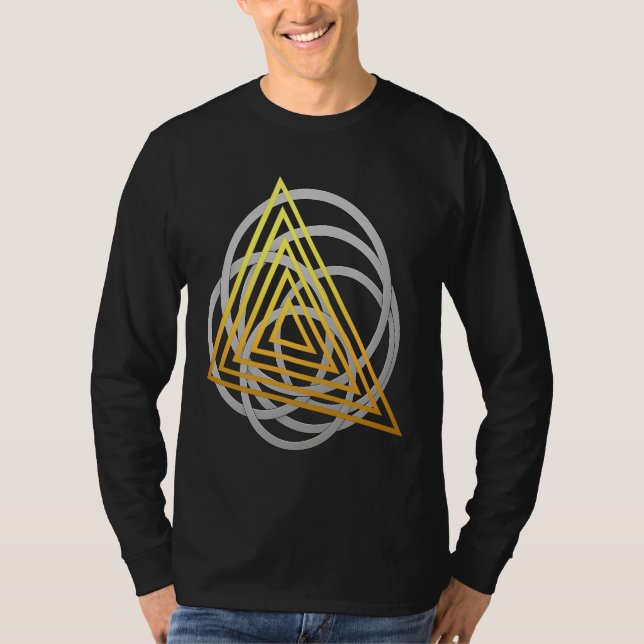Geometric Silver & Gold Fusion T-Shirt | Modern Ab (Front)