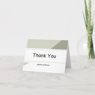 Geometric Silver Sage Thank You Card