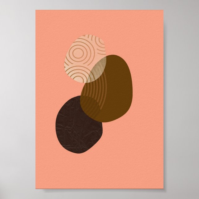 Geometric Simple Boho Drawings Boho Chic Aesthetic Poster (Front)