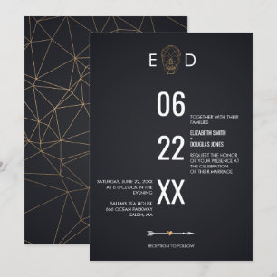 Geometric Skull Wedding Invitation
