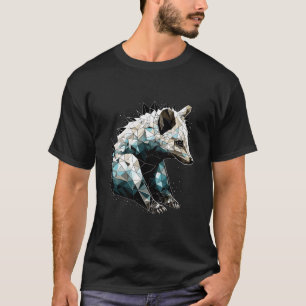 Geometric Skunk Animal Polygonal Pattern T-Shirt