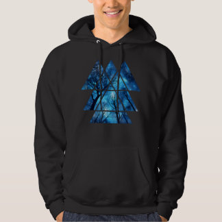 Geometric Sky at Night Trees Nature Outdoor Graphi Hoodie