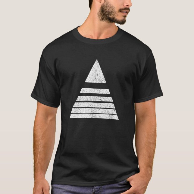 Geometric Sliced Triangle Line Shape Geometry Dist T-Shirt (Front)