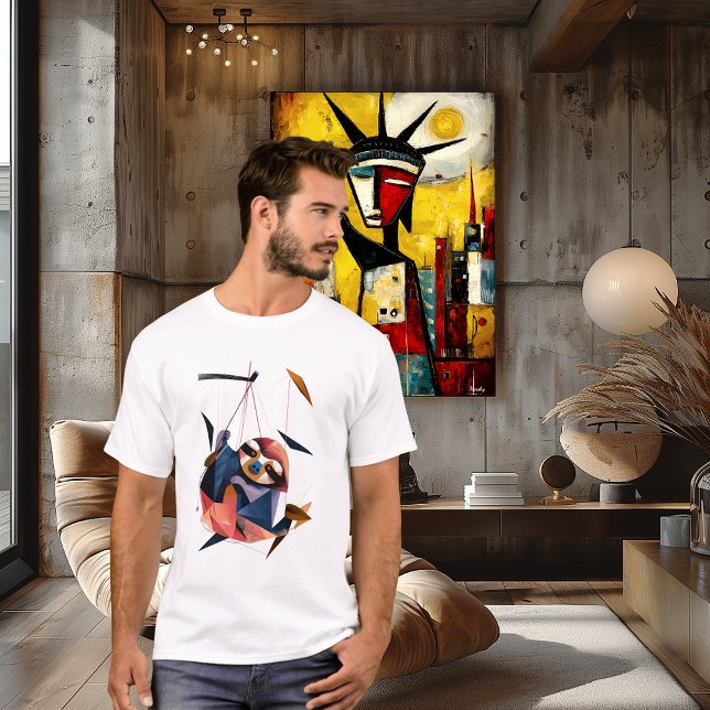 Geometric Sloth Abstract Polygon Animal Design T-Shirt (Creator Uploaded)