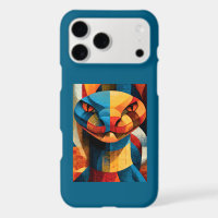 Geometric Snake Art Portrait iPhone Case 