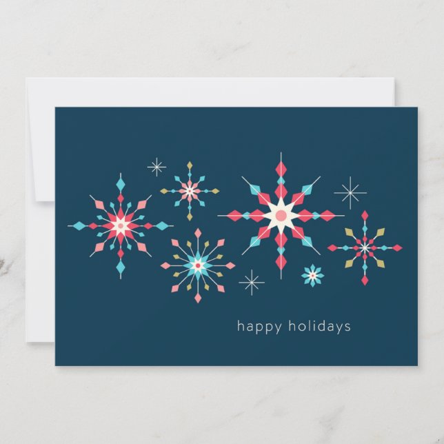 Geometric Snowflake Holiday Greeting Card (Front)