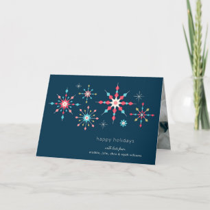 Geometric Snowflake Holiday Greeting Card