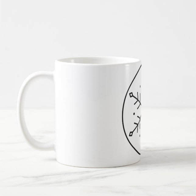 Geometric Snowflake in a Circle Linework Coffee Mug (Left)