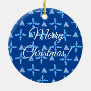 Geometric Snowflakes Ceramic Tree Decoration