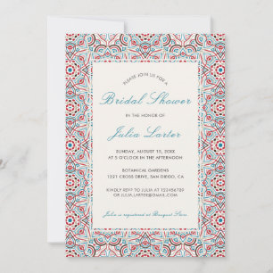Geometric Sparkles Copper Metallic Bridal Shower Invitation