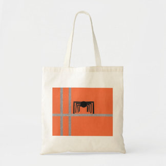 Geometric Spider Design Black and Orange Tote Bag