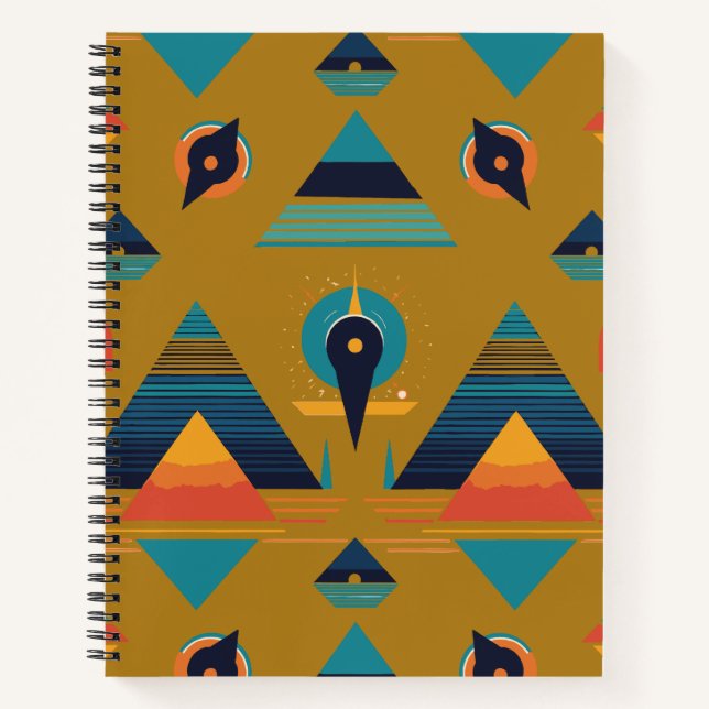  Geometric Spiral Notebook (Front)