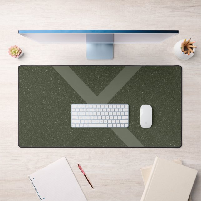 Geometric Split Moss Green Desk Mat – Customisable (Office 1)