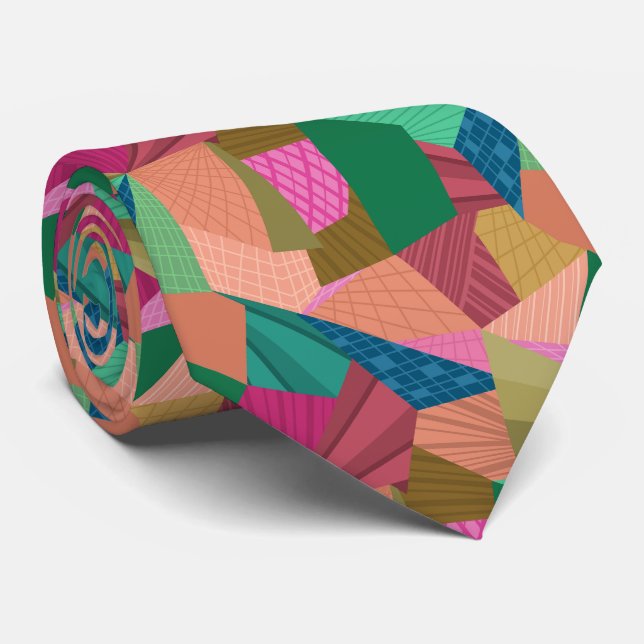 Geometric Spring Fields Neck Tie (Rolled)