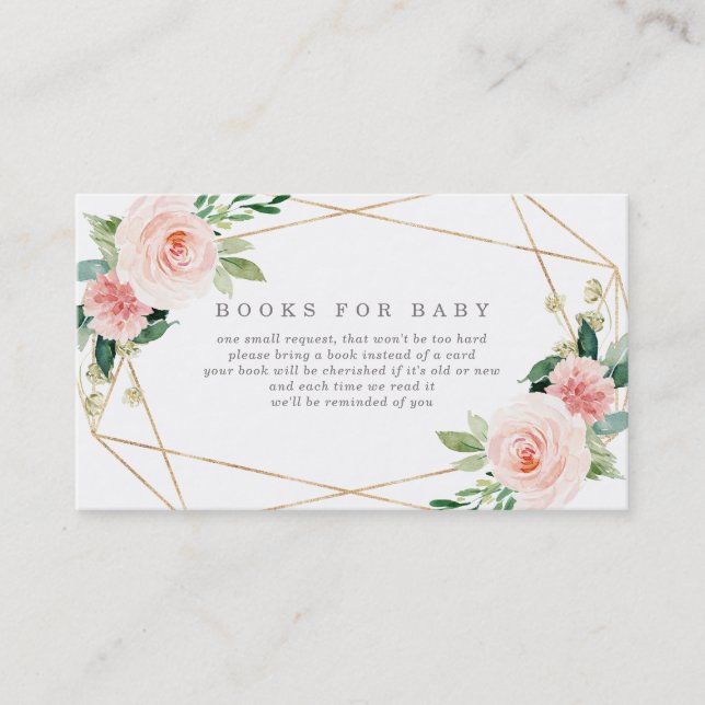 Geometric Spring Romance Books for Baby Card (Front)