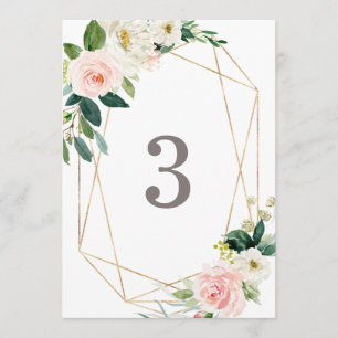 Geometric Spring Romance Table Numbers