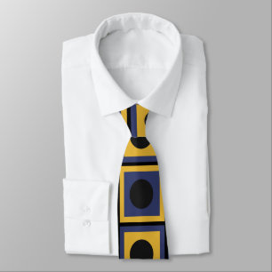 Geometric Square Circle Pattern Tie