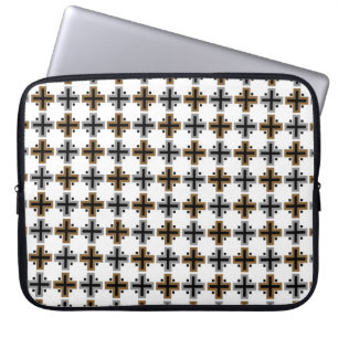 geometric square cross abstract pattern background laptop sleeve
