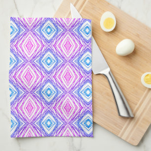 Geometric Square & Diamond Tea Towel