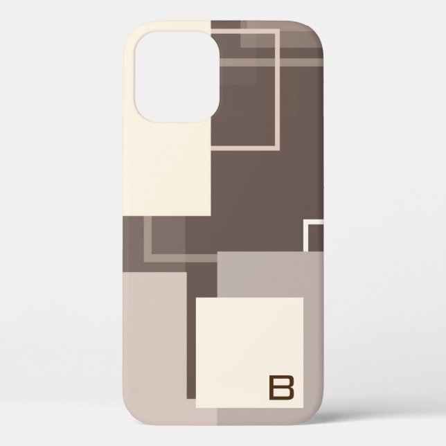 Geometric Squares - Chocolate and Cream Case-Mate iPhone Case (Back)