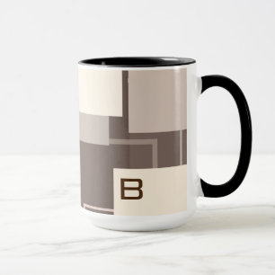 Geometric Squares - Chocolate Cream Mug