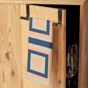 Geometric Squares Geometric Pattern Tea Towel