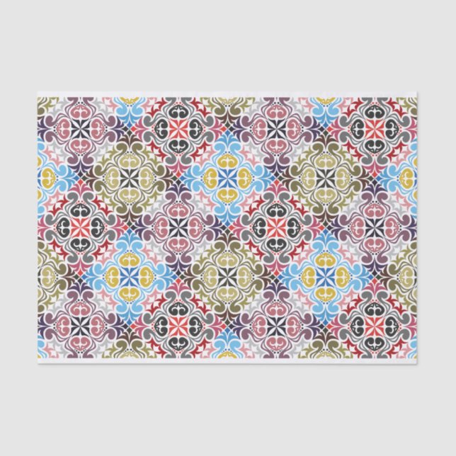 Geometric Squares Pattern Decoupage Tissue Paper (Front)