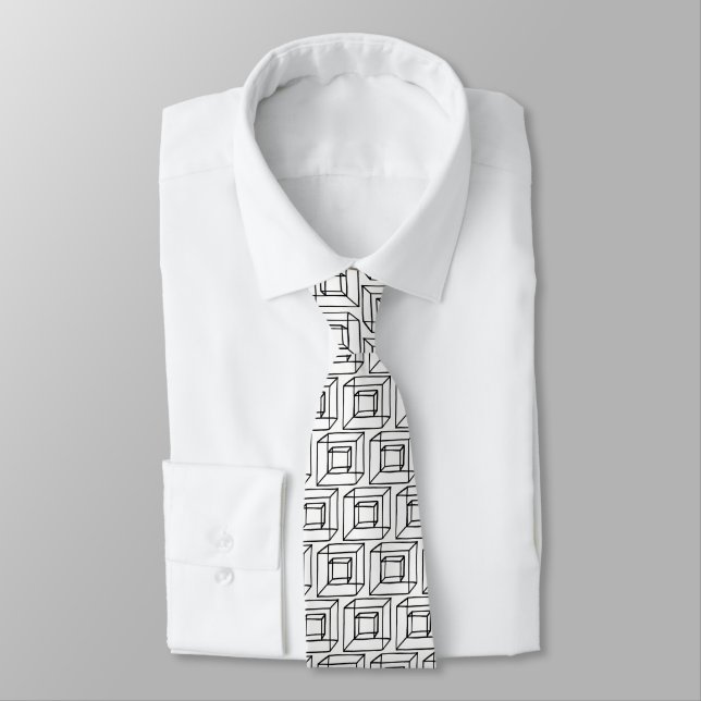 Geometric Squares Tie (Tied)