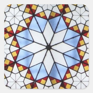 Geometric Stained Glass Window Square Sticker