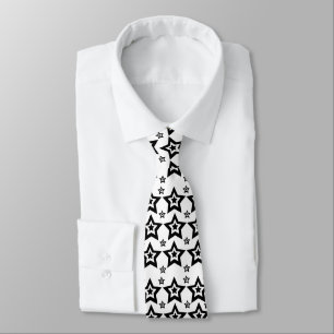 Geometric Star Black and White Geometric Star Tie
