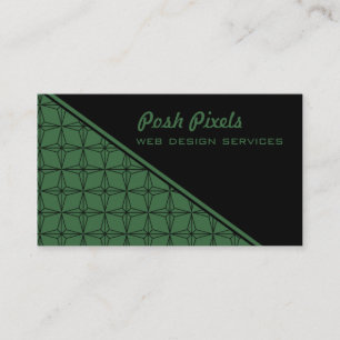 Geometric Star Business Card, Green Card