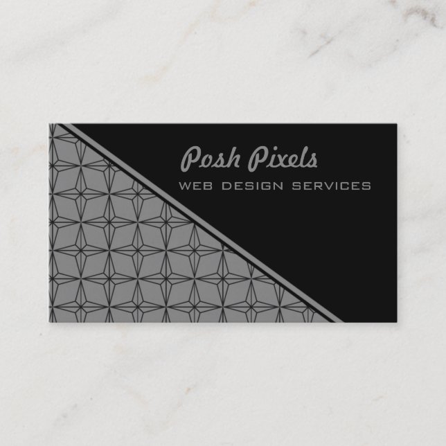 Geometric Star Business Card, Light Grey Card (Front)