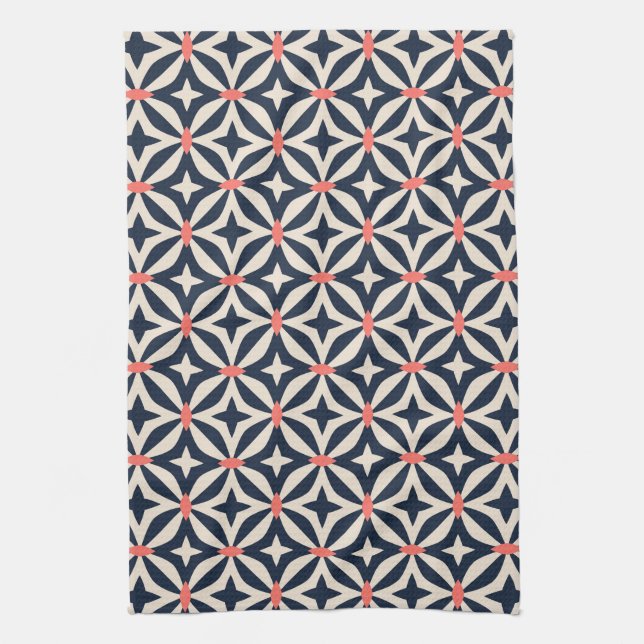 Geometric Star Pattern Tea Towel (Vertical)