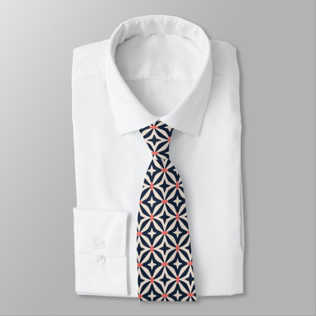 Geometric Star Pattern Tie (Tied)