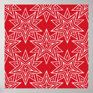 Geometric stars,  vintage seamless pattern,  chris poster