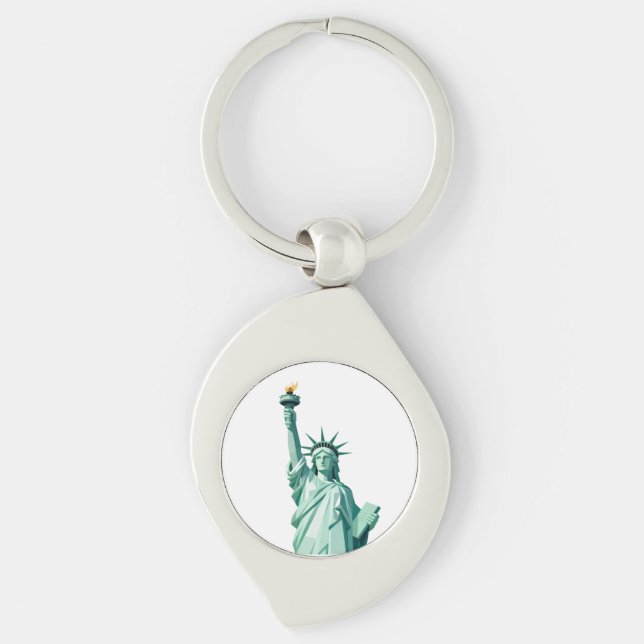Geometric Statue of Liberty Keychain (Front)