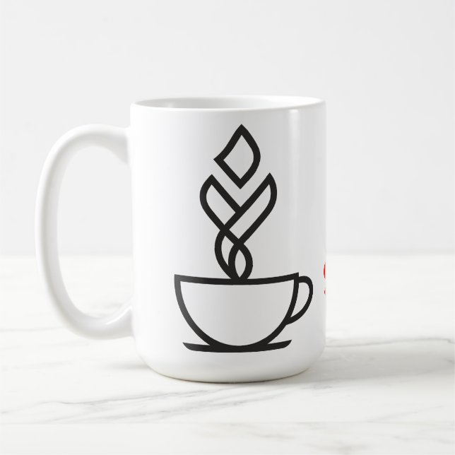 Geometric Steam Coffee Cup T-Shirt – Minimalist Te (Left)